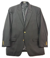 Jos A Bank 43S navy blue gold buttons blazer jacket sport suit coat signature