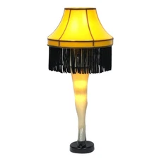 Leg Lamp LED Night Light – Rotating Plug – Vintage Fishnet Shade Décor