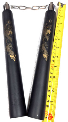 12'' Foam Nunchucks for Martial Art Karate Training DRAGON - Black