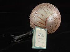 Vintage Soffieria De Carlini Snail Glass Christmas Ornament WITH TAG  Rare