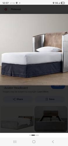 Authentic Aviator Restoration Hardware  Queen Headboard Aluminum Discontinued