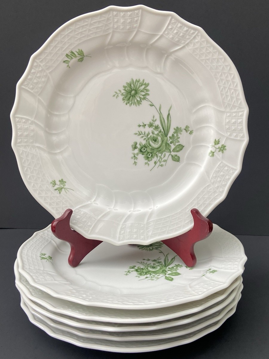 6 Hutschenreuther Dresden Pasco INNSBRUCK Dinner Plates Green Floral Vecchio