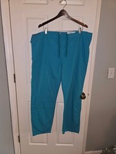 Landau Unisex Straight Leg Drawstring Scrub Pants Aqua Size L EUC