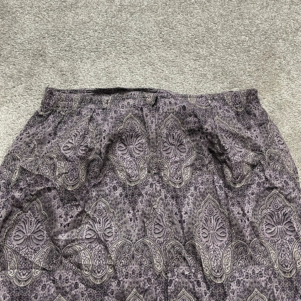 Dressbarn Maxi Skirt Womens 14 Multicolor Paisley Tasseled Back Slit Rayon Boho - Image 3 of 4