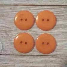 resin colors sewing buttons 2 holes flat orange 3/4 inch 20mm 4pc set