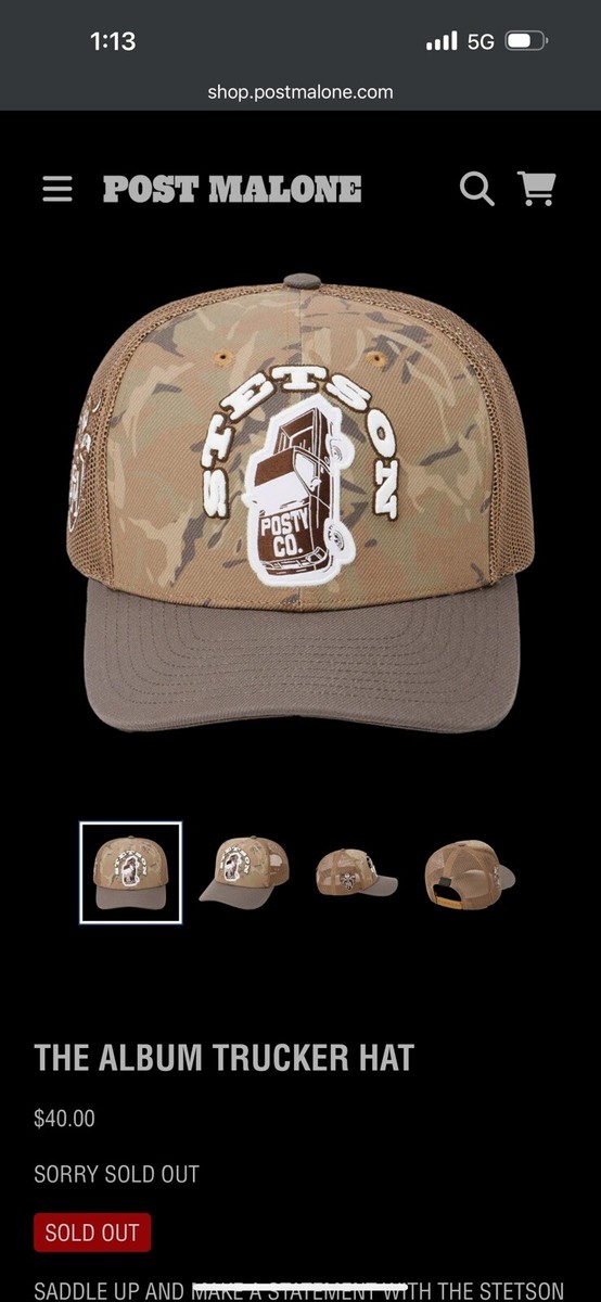 STETSON X POST MALONE ALBUM TRUCKER HAT F-1 TRILLION 