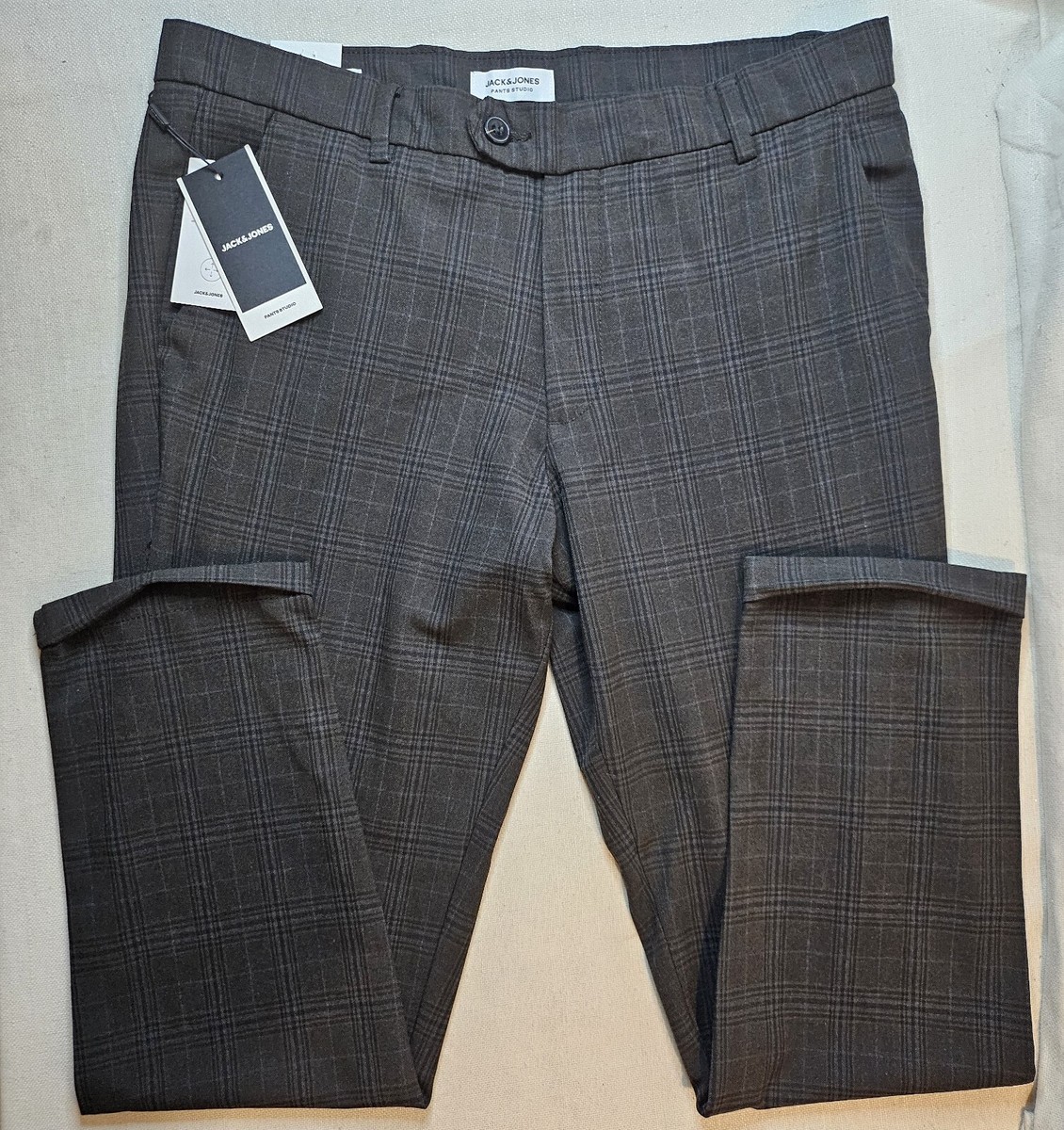 Jack & Jones Men's Marco Slim-Fit Plaid Pants - Size W36