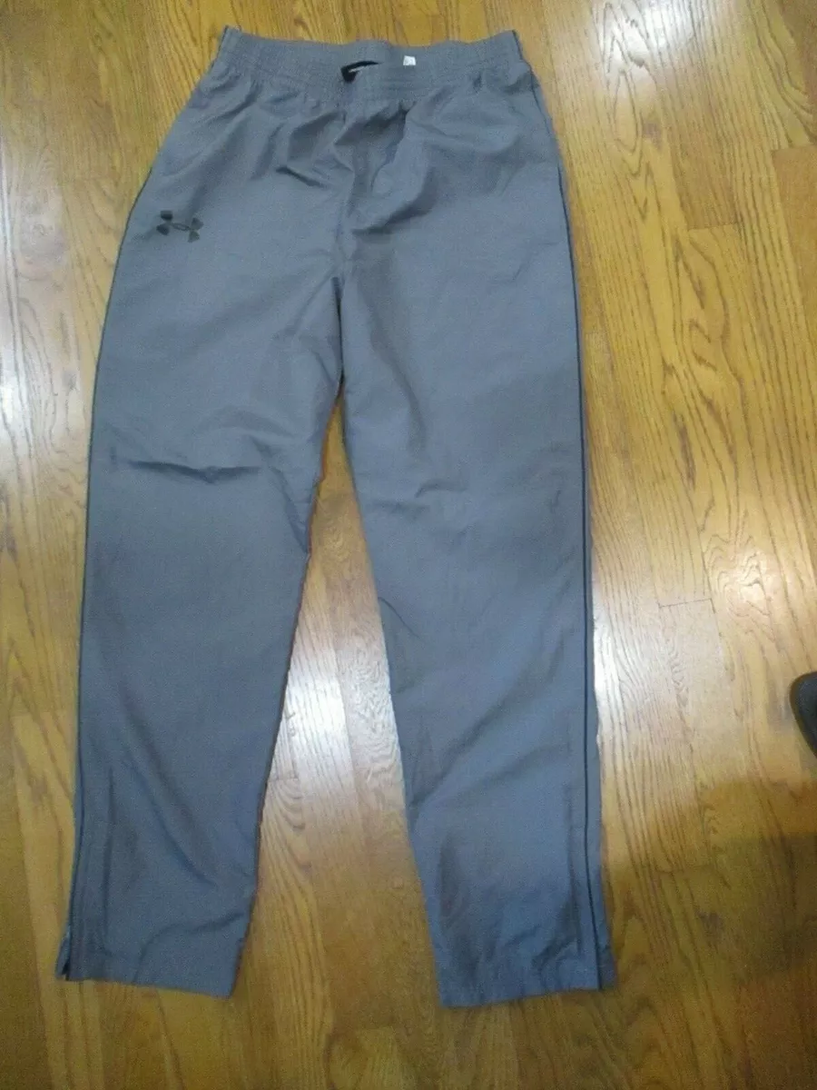 UNDER ARMOUR Jogging Pants YXL Loose Gray And Black EUC! Zip legs