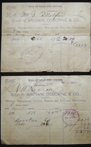 1889 - 1901 ANDERSON SOUTH CAROLINA BUSINESS HISTORY COTTON LIVESTOCK MANUSCRIPT - Picture 6 of 6
