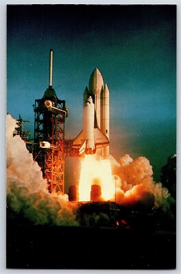 NASA Postcard Kennedy Space Center Space Shuttle Columbia Flies Launch ...