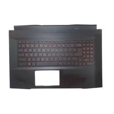 Used PalmRest US Backlit Keyboard Red Words For MSI Pulse 17 B13VFK B13VGK 95