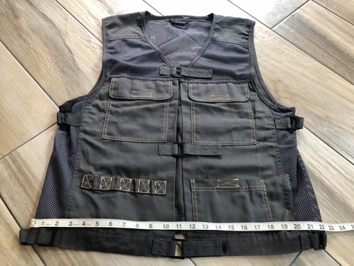 Men’s Hunting Vest Canvas Mesh Gray Sz L/XL Pockets Duck Pheasant Adjustable EUC - Picture 7 of 12