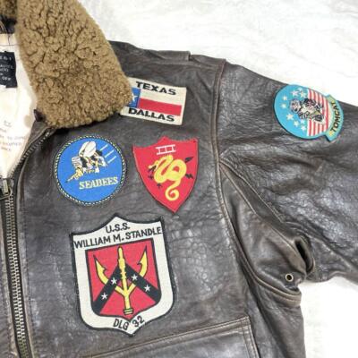 AVIREX G-1 Flight Jacket Genuine Leather Men Size L Brown | eBay