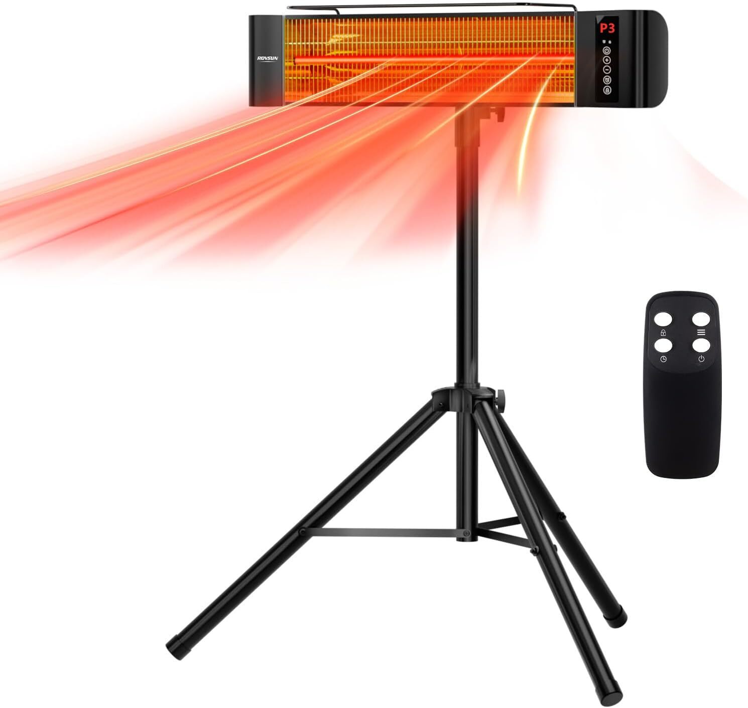 1500W Outdoor Electric Heater Patio Wall-mounted Heater with Remote Control