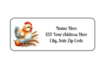 30 Baby Chicken Pumpkin PERSONALIZED RETURN ADDRESS LABELS 1 in X 2 5/8 GLOSSY