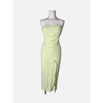 Bec + Bridge Women Sofie Tie Front Ruched Cocktail Dress Side Slit Avocade 2
