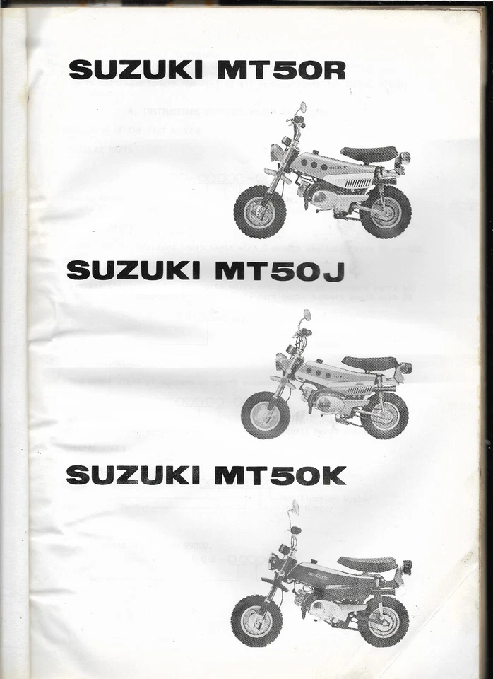 GENUÍNO FABRICANTE DE EQUIPAMENTO ORIGINAL SUZUKI MOTO MT50 1973 Catálogo de Peças Manual Livro - Imagem 2 de 3