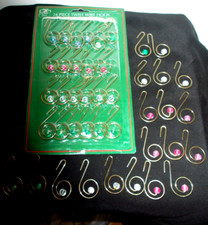 LOT of 54 GOLDTONE METAL Christmas Ornament Hooks Hanger Decor W/ Beads