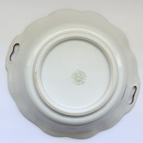 Hand Painted Nippon Porcelain 2 Handle Bowl Dish Tray 1.5 x 6 Cottage Tree Scene - Picture 6 of 9