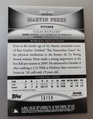 Leody Taveras 2019 Bowman Chrome Green Shimmer Refractor016/125 - Picture 6 of 6