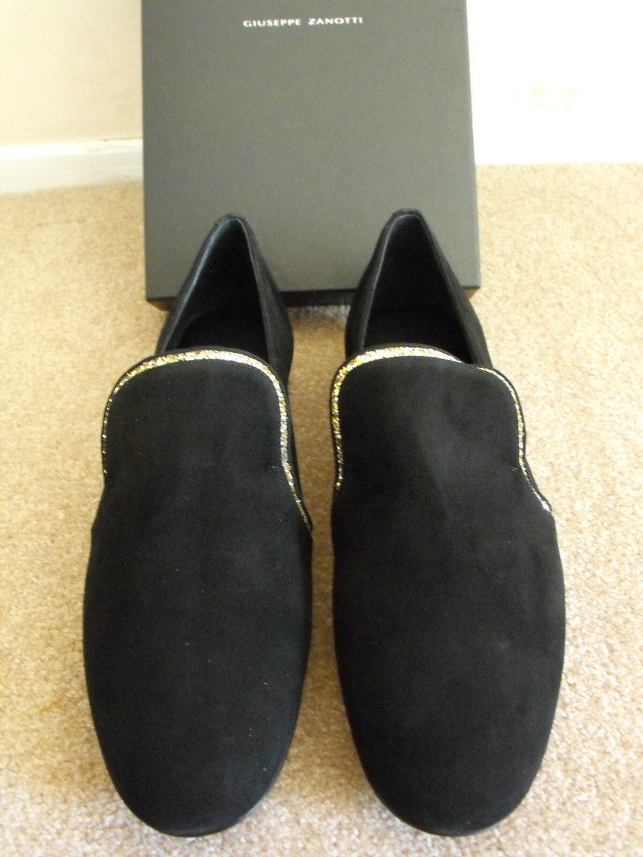 NIB Giuseppe Zanotti ITALY Handmade Black Suede Loafers US  display picture 1