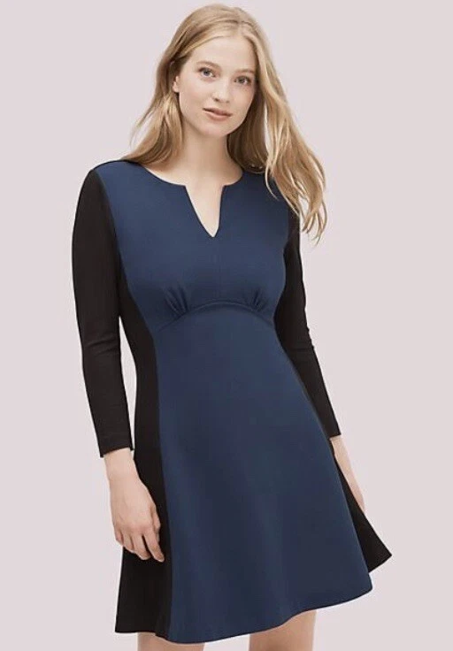 Abito Kate Spade Colorblock Ponte colore navy parigino taglia 4 us intime ottimeioni