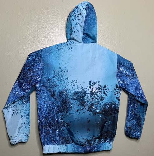 Speedo x Forever 21 Mens Size M Blue Water Print Limited Edition Anorak Hoodie - Picture 7 of 7