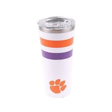 CLEMSON TIGERS LOGO WHITE CORKCICLE TUMBLER  24OZ   NEW