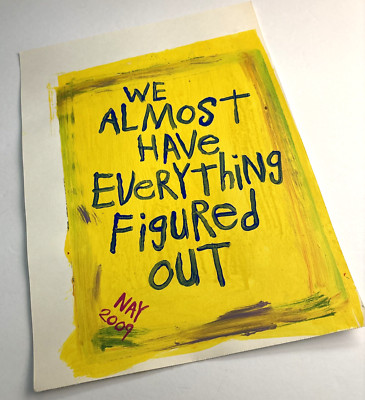 Original Painting Word Art Everything Figured Out 9''x12'' Yellow Acrylic NayArts