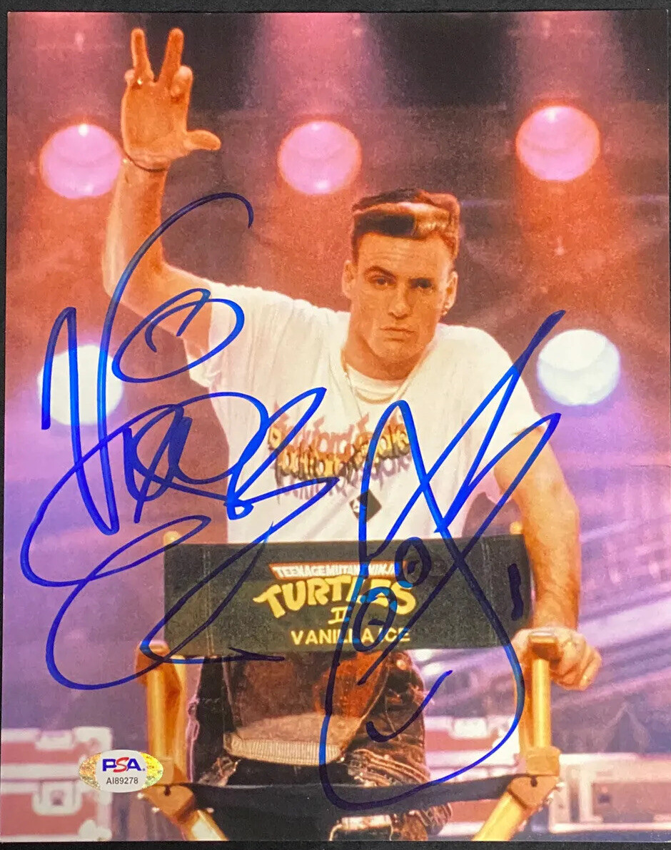 Vanilla Ice Actor Rapper Ninja Turtles Movie Signed Auto 8x10 Photo ~ PSA/DNA 
