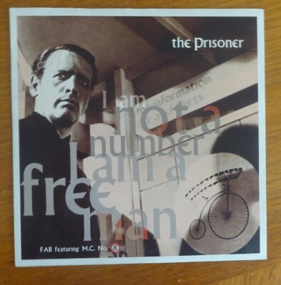 THE PRISONER-(TV SERIES)-F.A.B.FEATURING MC NUMBER 6-FREE MAN MIX-7''VINYL45-V/G+