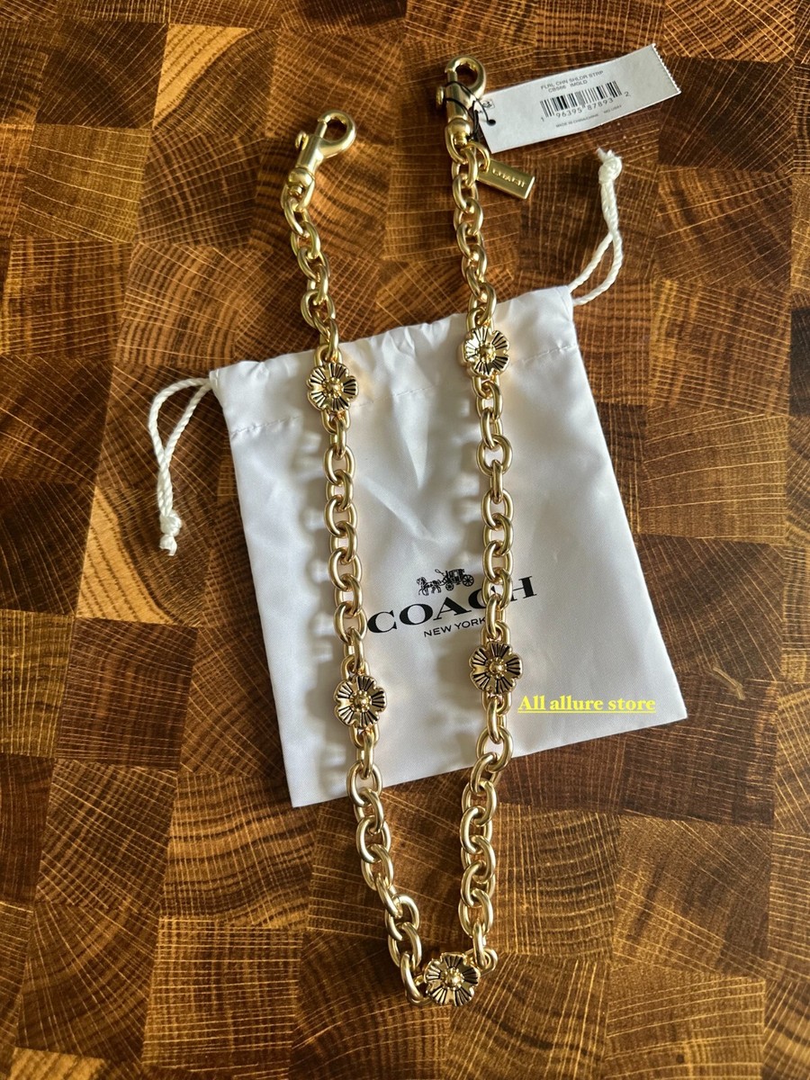 Coach Tea Rose Floral Chain Shoulder strap CBS66 | eBay