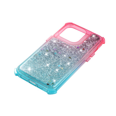 MyBat Quicksand Glitter with Diamonds Protector Cover for Apple iPhone 15 Plus - Purple / Blue Gradient MIP15MCSGTMM201