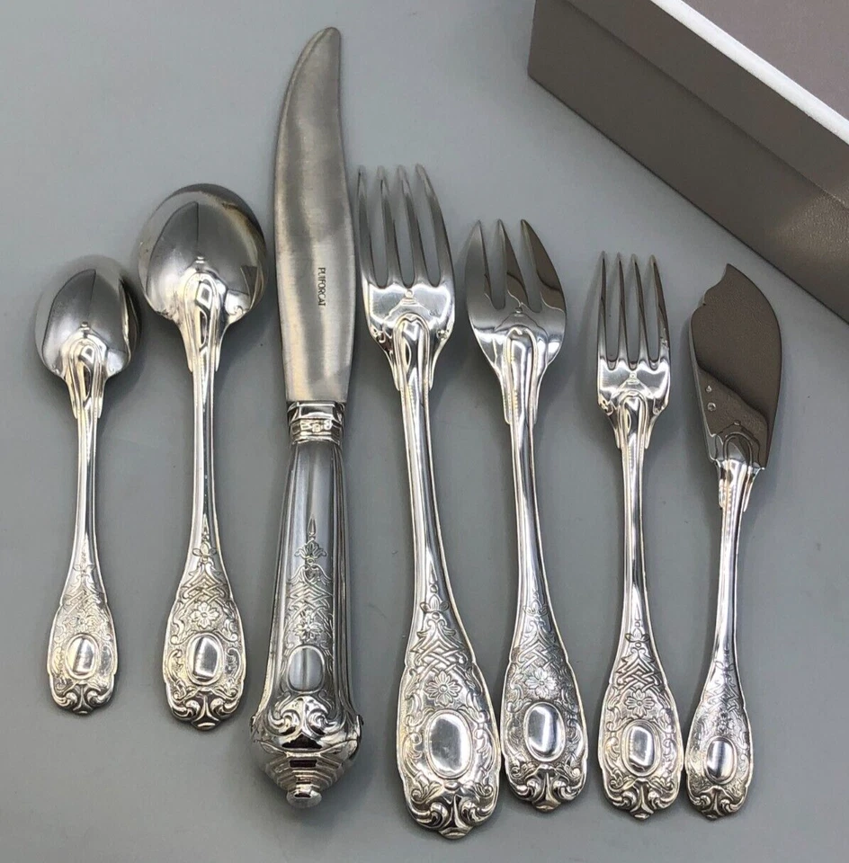Elysee by Puiforcat Plata de Ley 82 piezas Servicio para 12, con Servidores y Cajas Foto 2 de 4