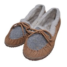 Sorel Out N' About Slippers Suede Moccasis Tan/Brown Size 8 Insulated Women's