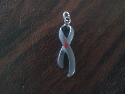 Blood HEALTH 2 Diabetes Awareness Ribbon PEWTER CHARMS All New. - Picture 1 of 1