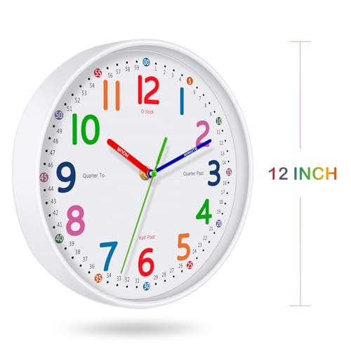 Silent Kids Wall Clock – Non-Ticking, Battery-Powered, Ideal for Teaching Time - Picture 6 of 8