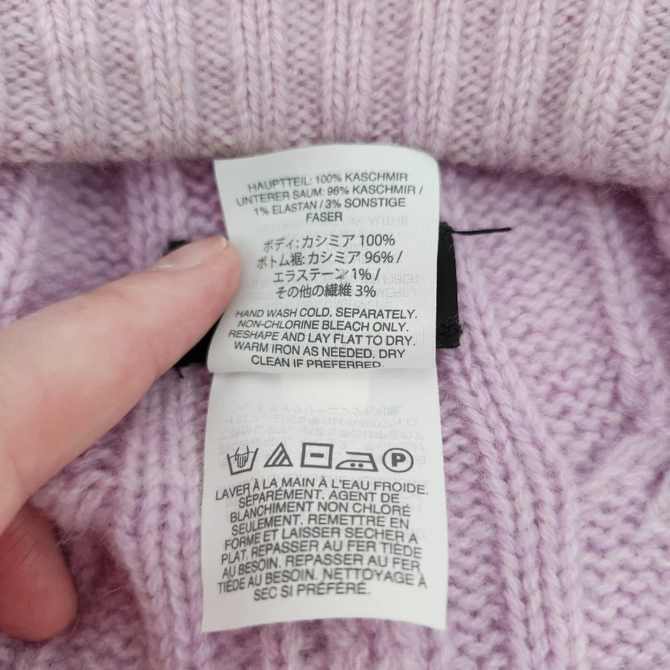 Conjunto de luvas femininas J.Crew 100% cashmere gorro tamanho único lilás malha cabo preppy - Imagem 4 de 4