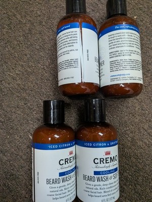 4*Cremo Cooling Beard Wash and Softener iced citron and driftwood 6 fl oz