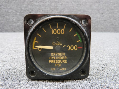 #ad S 1325L 1 Zep Aero Oxygen Cylinder Pressure Indicator PSI: 0 2000 Faded Face $56.00
