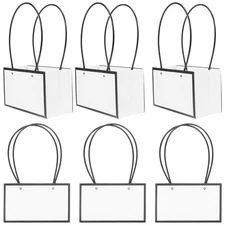  6 Pcs Bouquet Bag with Handle Flower Bags for Bouquets Holder Packaging