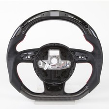 Led Carbon Fiber Flat Steering Wheel For 12 Audi B8 Rs4 Rs5 S3 S4 Sq5 A3 A4 A5