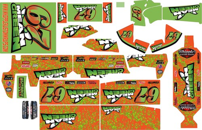 #ad #ad Mean Green Themed Losi 22 Sprint Car Wrap with Gloss Laminate and chassis skin $55.00