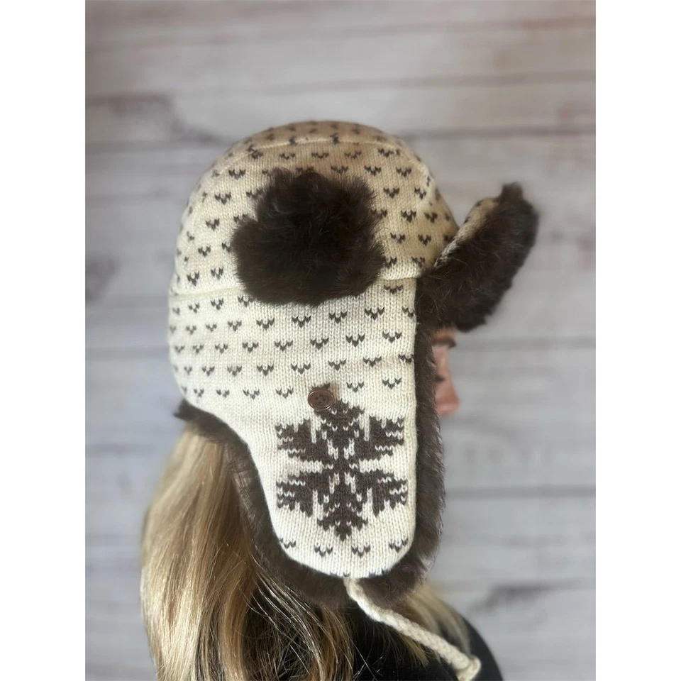 Conte of Florence Wool Trapper Hat w/ Real Rabbit Fur | Size 57 - Image 2 of 4