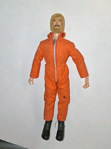 VINTAGE HASBRO GI JOE 12" FIGURE FLOCKED ADVENTURE  ORANGE JUMPSUIT W/STAINS