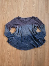 Greater Good Tie-Dye Long Sleeve Top Embroidered & Beaded – Size S/M (Oversized)