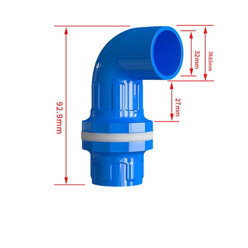 PVC Drain Pipe Fitting Drainage Tube for BulkHead Aquariums Fish Tank 20mm-50mm - Picture 17 of 51