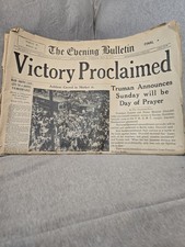 The Evening Bulletin Philadelphia May 8 1945 "Victory Proclaimed" FINAL Edition