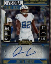 2024 Panini Contenders #246 Justin Eboigbe Divisional Ticket #/99 Rookie Auto