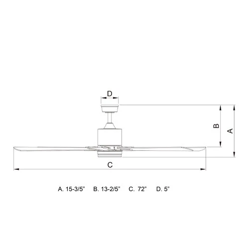 Wheelock 1-Light Ceiling Fan in Contemporary Style 15.75 Inches Tall and 72 - Picture 8 of 10
